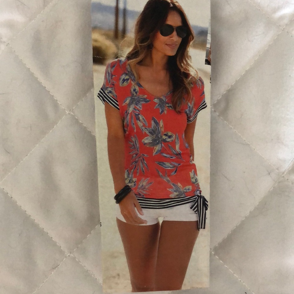 Women’s top with floral print.